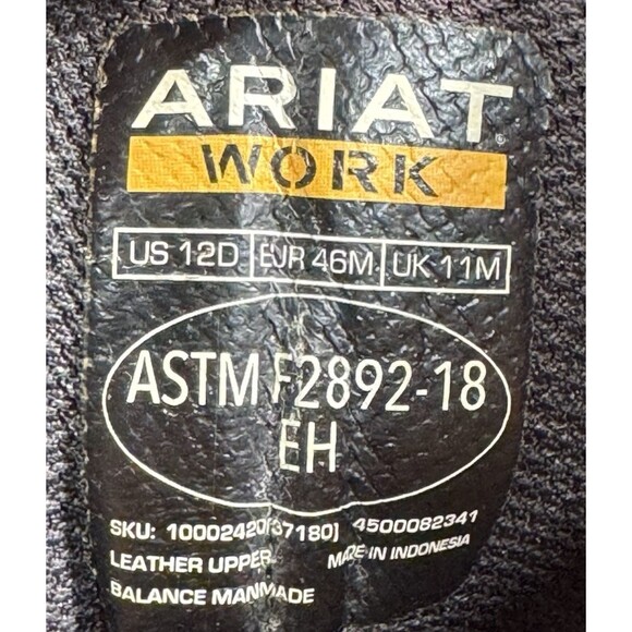 Ariat Cascade Boots Men\'s 12 D Lace Up Work Leather Western main image 4